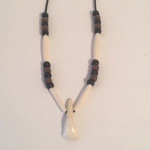 Buffalo tooth necklace